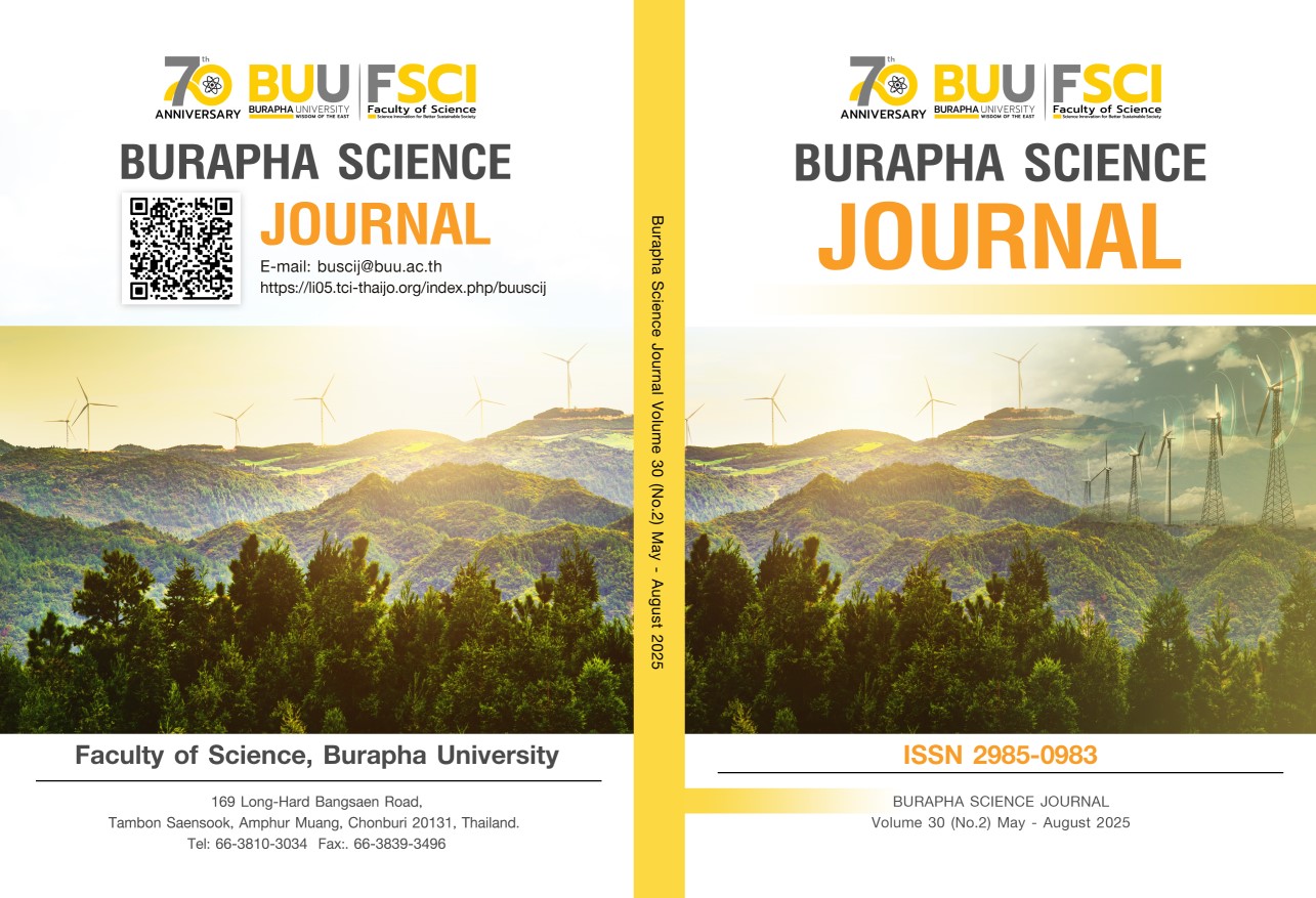 					View Vol. 30 No. 2   May-August (2025): Burapha Science Journal  (in Progress)
				